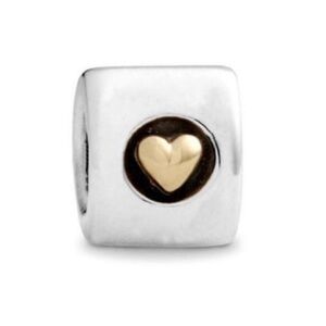 Pandora Silver and Gold Heart Bracelet Charm